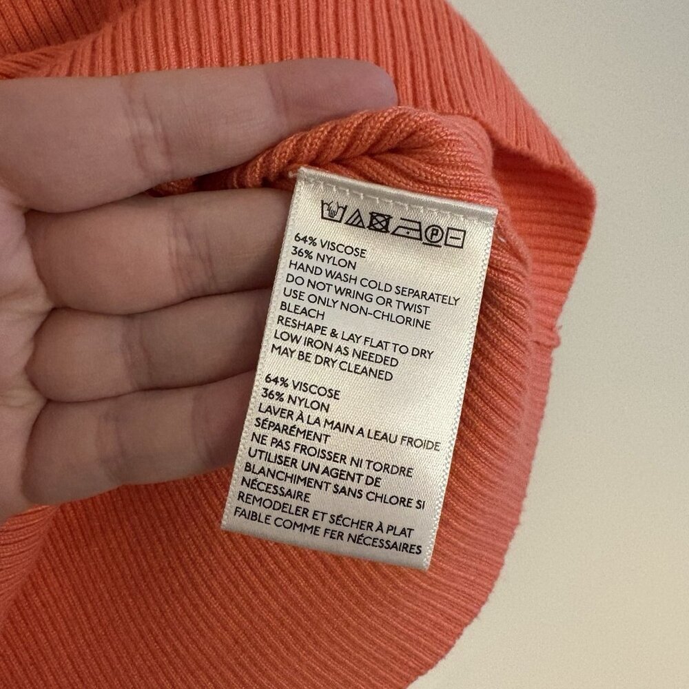 Anthropologie Women XS Coral Ribbed Classic Minuet Off The Shoulder Knit Top - Picture 8 of 10